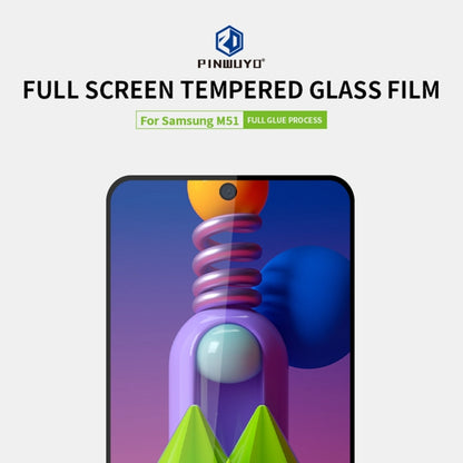 For Samsung Galaxy M51 PINWUYO 9H 2.5D Full Screen Tempered Glass Film(Black) - Galaxy Tempered Glass by PINWUYO | Online Shopping UK | buy2fix
