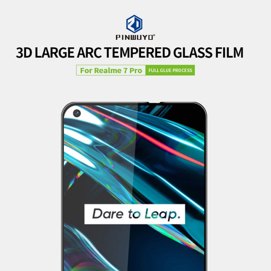 For OPPO Realme7 Pro PINWUYO 9H 3D Curved Full Screen Explosion-proof Tempered Glass Film(Black) - OPPO Tempered Glass by PINWUYO | Online Shopping UK | buy2fix
