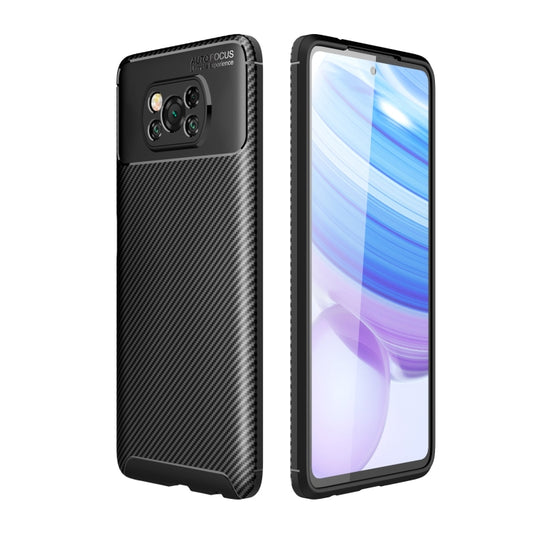For Xiaomi POCO X3 Carbon Fiber Texture Shockproof TPU Case(Black) - Xiaomi Cases by buy2fix | Online Shopping UK | buy2fix