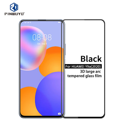 For Huawe Y9a (2020) PINWUYO 9H 3D Curved Full Screen Explosion-proof Tempered Glass Film(Black) - Huawei Tempered Glass by PINWUYO | Online Shopping UK | buy2fix