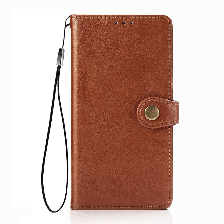 For  Xiaomi Poco X3 NFC Retro Solid Color Leather Buckle Phone Case with Lanyard & Photo Frame & Card Slot & Wallet & Stand Function(Brown) - Xiaomi Cases by buy2fix | Online Shopping UK | buy2fix