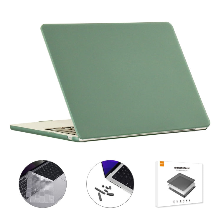 For MacBook Air 13.6 2022/2024 A2681 M2 / A3113 M3 US Version ENKAY 3 in 1 Matte Laptop Case with TPU Keyboard Film / Anti-dust Plugs (Dark Green) - MacBook Air Cases by ENKAY | Online Shopping UK | buy2fix