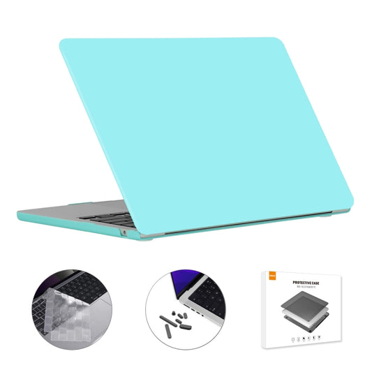 For MacBook Air 13.6 2022/2024 A2681 M2 / A3113 M3 US Version ENKAY 3 in 1 Matte Laptop Case with TPU Keyboard Film / Anti-dust Plugs (Light Cyan) - MacBook Air Cases by ENKAY | Online Shopping UK | buy2fix