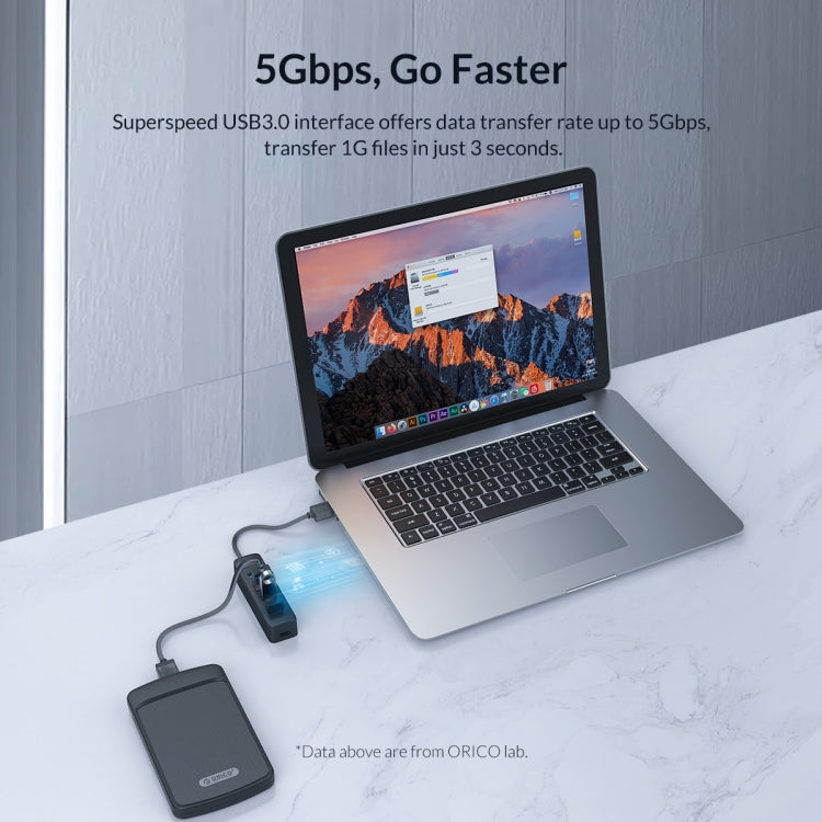 ORICO TWU3-7A-BK 7-Port USB 3.0 HUB - USB 3.0 HUB by ORICO | Online Shopping UK | buy2fix