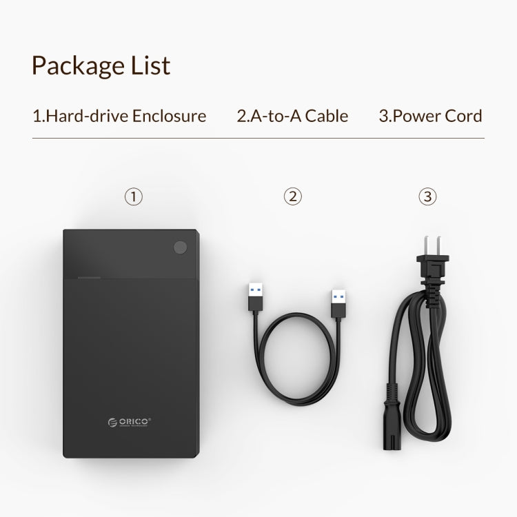 ORICO 3599U3 2.5 / 3.5-Inch Portable Hard-Drive Enclosure, EU Plug - HDD Enclosure by ORICO | Online Shopping UK | buy2fix