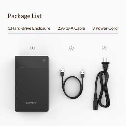 ORICO 3599U3 2.5 / 3.5-Inch Portable Hard-Drive Enclosure, EU Plug - HDD Enclosure by ORICO | Online Shopping UK | buy2fix