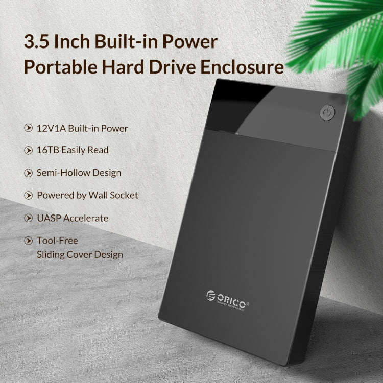 ORICO 3599U3 2.5 / 3.5-Inch Portable Hard-Drive Enclosure, EU Plug - HDD Enclosure by ORICO | Online Shopping UK | buy2fix