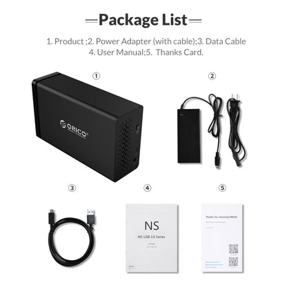 ORICO NS200C3 3.5 inch 2 Bay Type-C Hard Drive Enclosure - HDD Enclosure by ORICO | Online Shopping UK | buy2fix