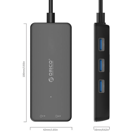ORICO H3TS-U3 USB3.0 HUB with Card Reader - USB 3.0 HUB by ORICO | Online Shopping UK | buy2fix