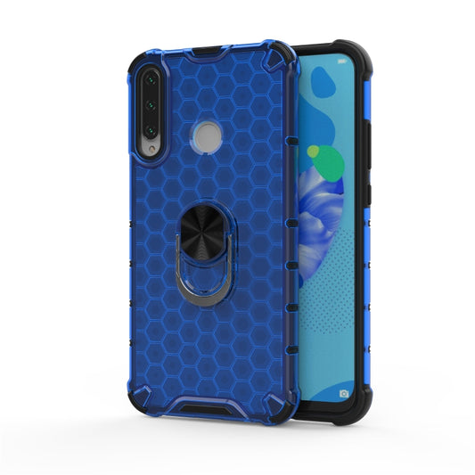 For Huawei Y7p 2020 Shockproof Honeycomb PC + TPU Ring Holder Protection Case(Blue) - Huawei Cases by buy2fix | Online Shopping UK | buy2fix