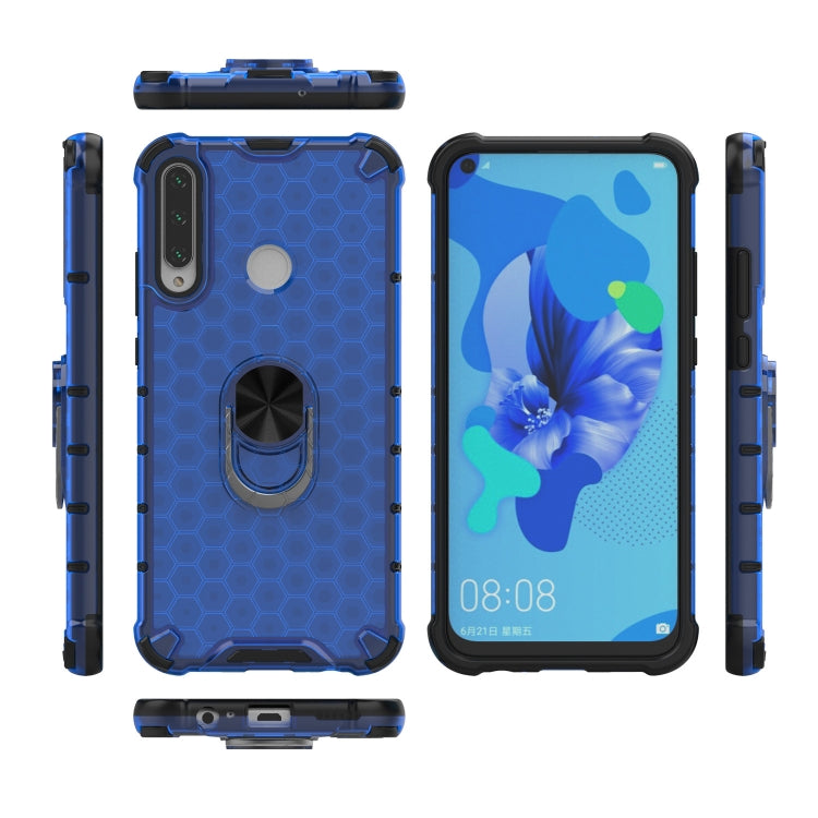 For Huawei Y7p 2020 Shockproof Honeycomb PC + TPU Ring Holder Protection Case(Blue) - Huawei Cases by buy2fix | Online Shopping UK | buy2fix