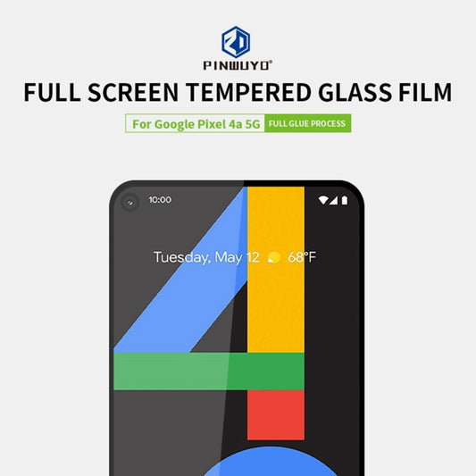 For Google Pixel 4a 5G PINWUYO 9H 2.5D Full Screen Tempered Glass Film(Black) - Google Tempered Glass by PINWUYO | Online Shopping UK | buy2fix