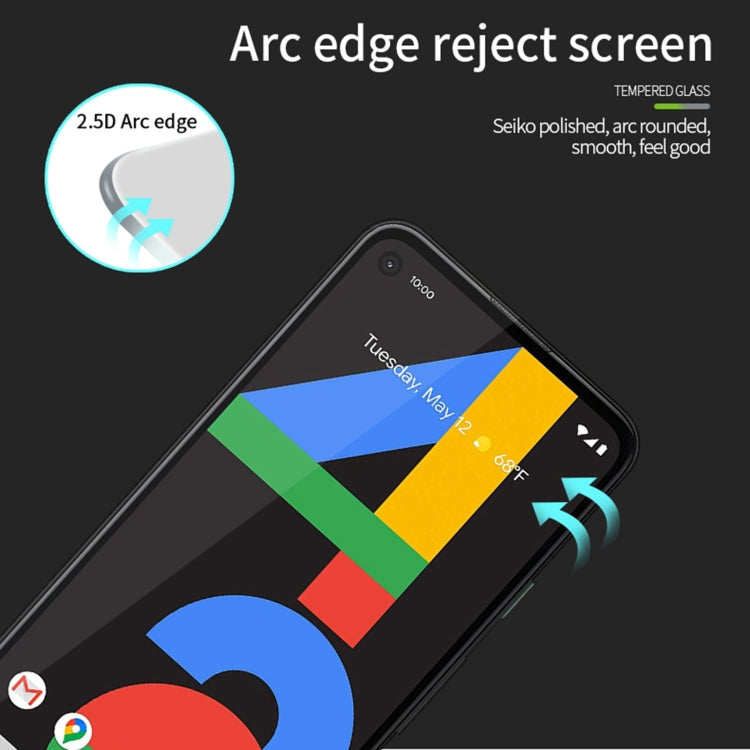 For Google Pixel 4a 5G PINWUYO 9H 2.5D Full Screen Tempered Glass Film(Black) - Google Tempered Glass by PINWUYO | Online Shopping UK | buy2fix