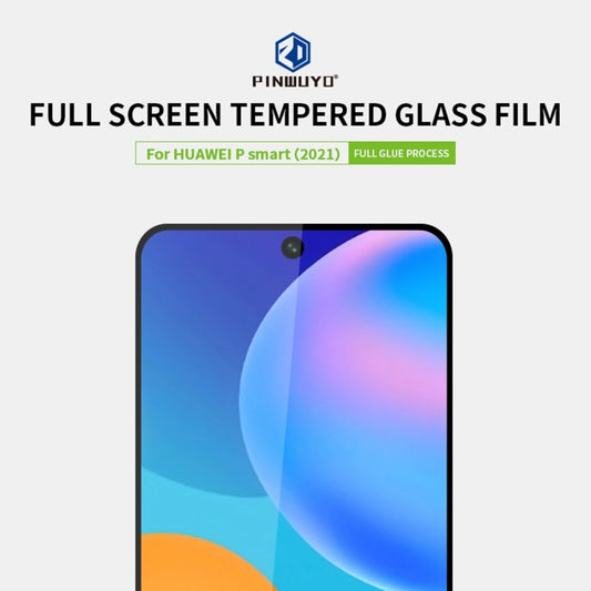 For Huawei P smart 2021 PINWUYO 9H 2.5D Full Screen Tempered Glass Film(Black) - Huawei Tempered Glass by PINWUYO | Online Shopping UK | buy2fix