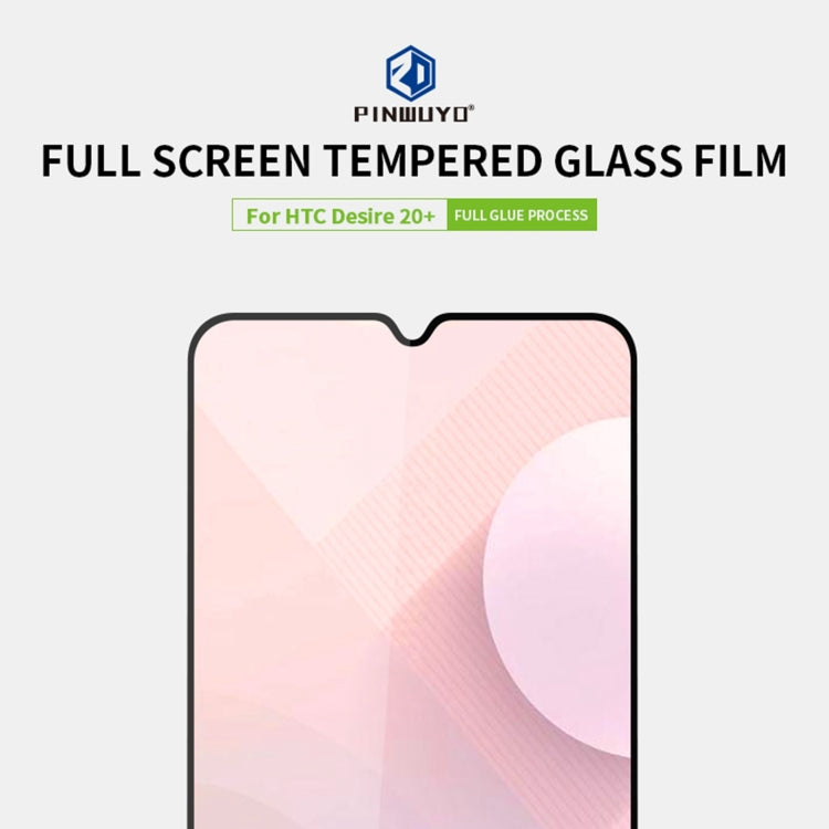 For HTC Desire 20+ PINWUYO 9H 2.5D Full Screen Tempered Glass Film(Black) - Others by PINWUYO | Online Shopping UK | buy2fix
