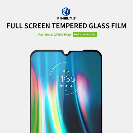 For Motorola Moto G9 / G9 Play PINWUYO 9H 2.5D Full Screen Tempered Glass Film(Black) - Motorola Tempered Glass by PINWUYO | Online Shopping UK | buy2fix