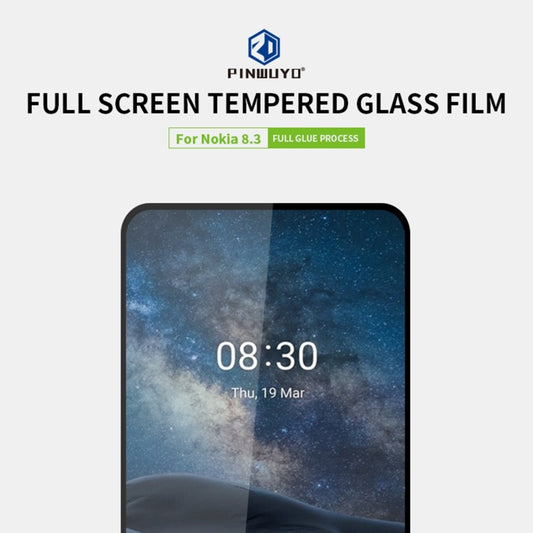 For Nokia 8.3 PINWUYO 9H 2.5D Full Screen Tempered Glass Film(Black) - Nokia Tempered Glass by PINWUYO | Online Shopping UK | buy2fix
