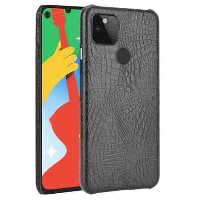 For Google Pixel 5 Shockproof Crocodile Texture PC + PU Case(Black) - Google Cases by buy2fix | Online Shopping UK | buy2fix