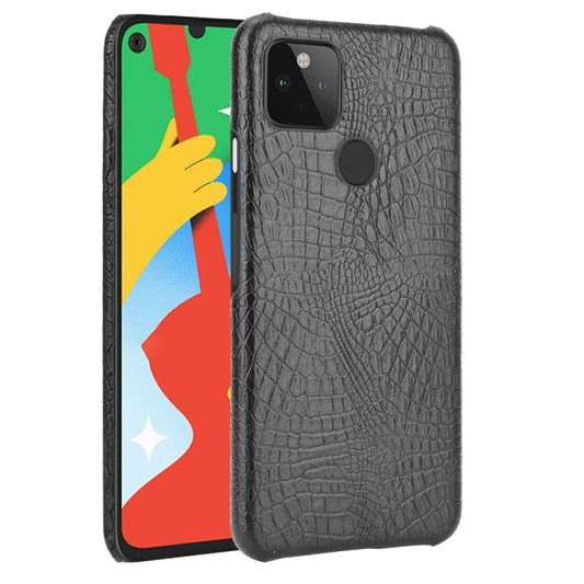 For Google Pixel 5 Shockproof Crocodile Texture PC + PU Case(Black) - Google Cases by buy2fix | Online Shopping UK | buy2fix