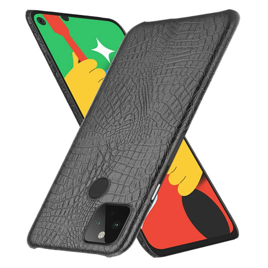 For Google Pixel 5 Shockproof Crocodile Texture PC + PU Case(Black) - Google Cases by buy2fix | Online Shopping UK | buy2fix