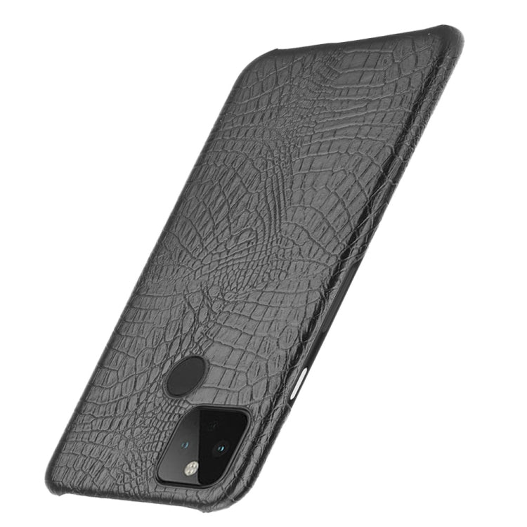 For Google Pixel 5 Shockproof Crocodile Texture PC + PU Case(Black) - Google Cases by buy2fix | Online Shopping UK | buy2fix