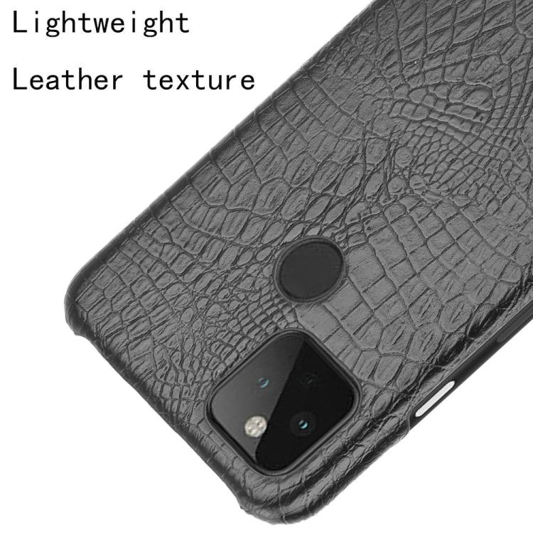 For Google Pixel 5 Shockproof Crocodile Texture PC + PU Case(Black) - Google Cases by buy2fix | Online Shopping UK | buy2fix