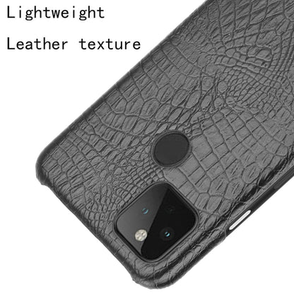 For Google Pixel 5 Shockproof Crocodile Texture PC + PU Case(Black) - Google Cases by buy2fix | Online Shopping UK | buy2fix