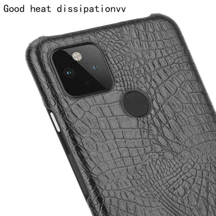 For Google Pixel 5 Shockproof Crocodile Texture PC + PU Case(Black) - Google Cases by buy2fix | Online Shopping UK | buy2fix