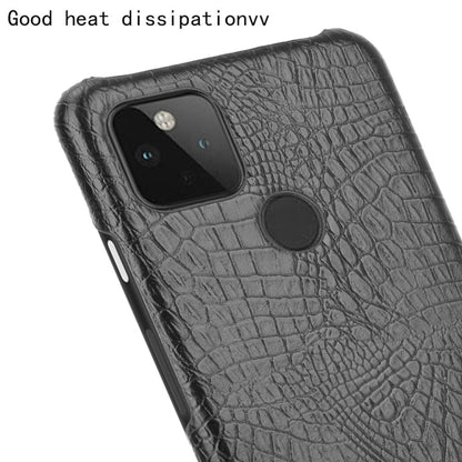 For Google Pixel 5 Shockproof Crocodile Texture PC + PU Case(Black) - Google Cases by buy2fix | Online Shopping UK | buy2fix