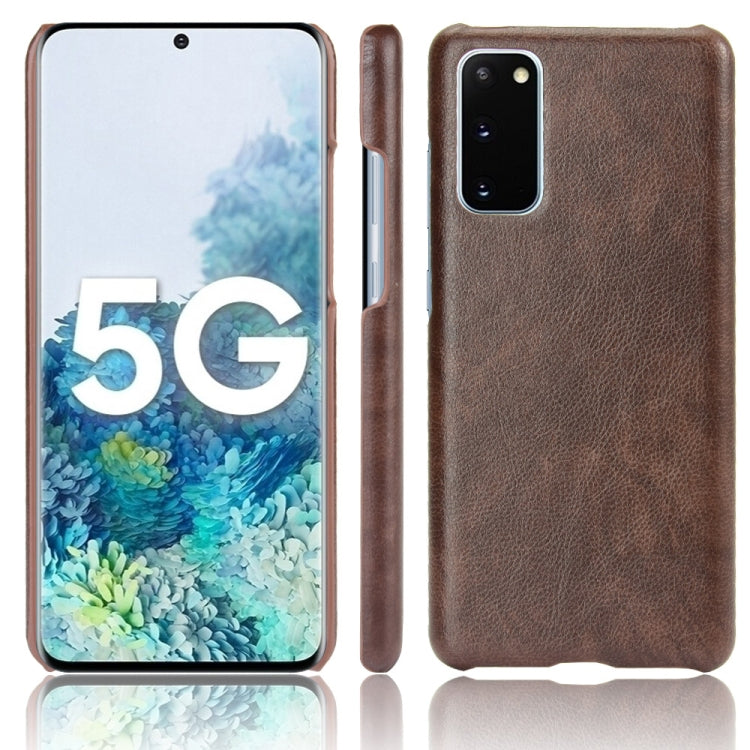 For Samsung Galaxy S20 FE Shockproof Litchi Texture PC + PU Case(Brown) - Galaxy S20 FE Cases by NILLKIN | Online Shopping UK | buy2fix