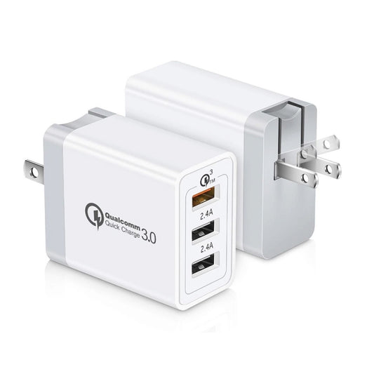 SDC-30W 30W QC 3.0 USB + 2.4A Dual USB 2.0 Ports Mobile Phone Tablet PC Universal Quick Charger Travel Charger, US Plug - USB Charger by buy2fix | Online Shopping UK | buy2fix