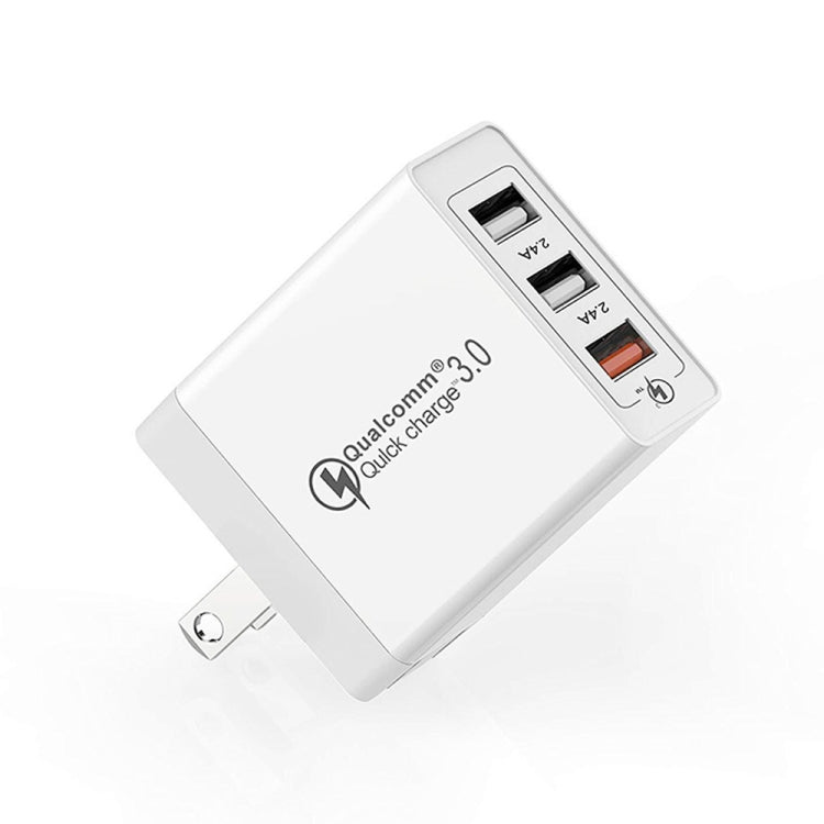 SDC-30W 30W QC 3.0 USB + 2.4A Dual USB 2.0 Ports Mobile Phone Tablet PC Universal Quick Charger Travel Charger, US Plug - USB Charger by buy2fix | Online Shopping UK | buy2fix