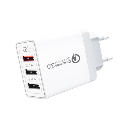 SDC-30W 30W QC 3.0 USB + 2.4A Dual USB 2.0 Ports Mobile Phone Tablet PC Universal Quick Charger Travel Charger, EU Plug - USB Charger by buy2fix | Online Shopping UK | buy2fix
