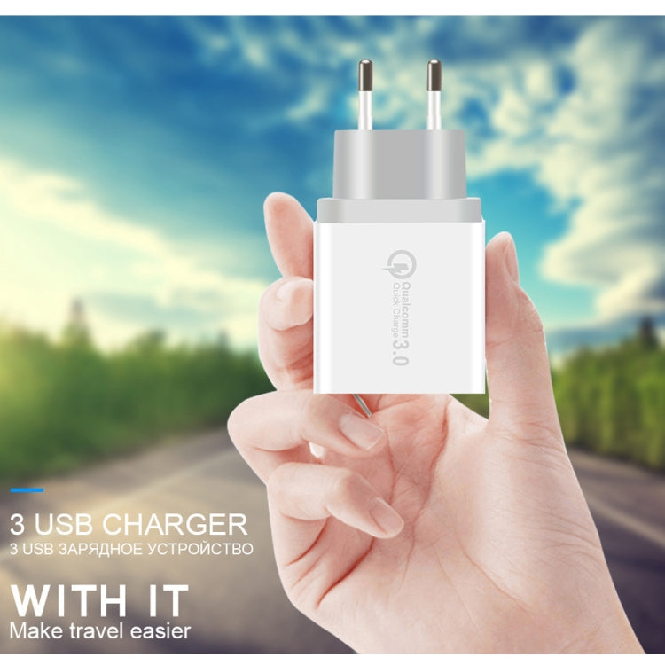 SDC-30W 30W QC 3.0 USB + 2.4A Dual USB 2.0 Ports Mobile Phone Tablet PC Universal Quick Charger Travel Charger, EU Plug - USB Charger by buy2fix | Online Shopping UK | buy2fix