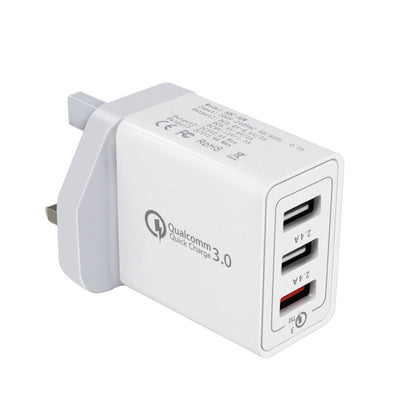 SDC-30W 30W QC 3.0 USB + 2.4A Dual USB 2.0 Ports Mobile Phone Tablet PC Universal Quick Charger Travel Charger, UK Plug - USB Charger by buy2fix | Online Shopping UK | buy2fix