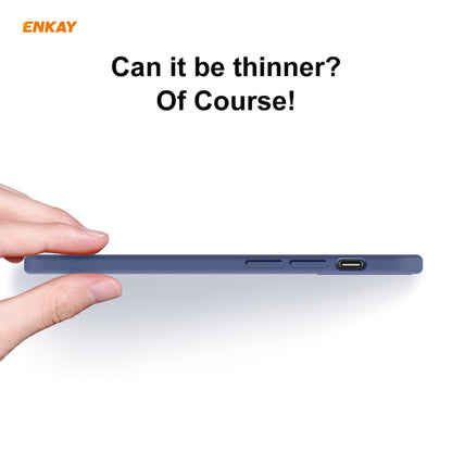 For iPhone 12 Pro Hat-Prince ENKAY ENK-PC069 Liquid Silicone Straight Edge Shockproof Protective Case(Navy Blue) by ENKAY