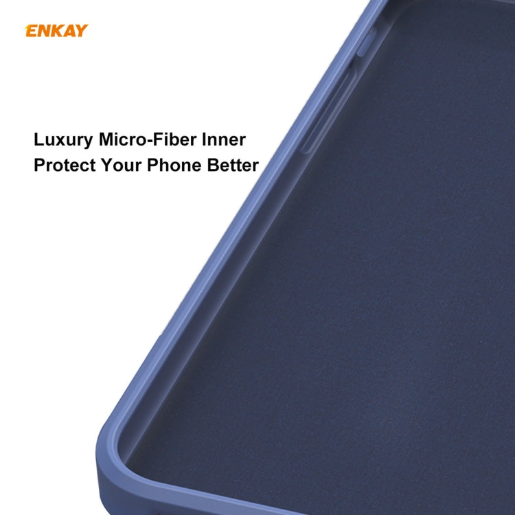 For iPhone 12 Pro Hat-Prince ENKAY ENK-PC069 Liquid Silicone Straight Edge Shockproof Protective Case(Navy Blue) by ENKAY