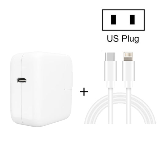 2 in 1 PD3.0 30W USB-C / Type-C Travel Charger with Detachable Foot + PD3.0 3A USB-C / Type-C to 8 Pin Fast Charge Data Cable Set, Cable Length: 1m, US Plug - USB Charger by buy2fix | Online Shopping UK | buy2fix