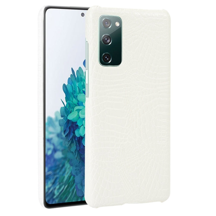For Samsung Galaxy S20 FE Shockproof Crocodile Texture PC + PU Case(White) - Galaxy S20 FE Cases by NILLKIN | Online Shopping UK | buy2fix