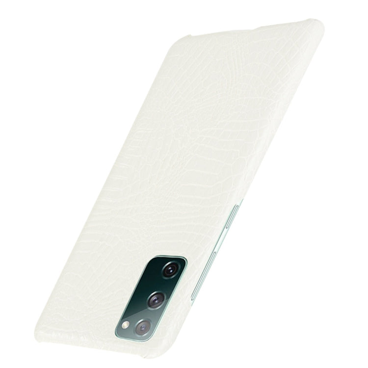 For Samsung Galaxy S20 FE Shockproof Crocodile Texture PC + PU Case(White) - Galaxy S20 FE Cases by NILLKIN | Online Shopping UK | buy2fix