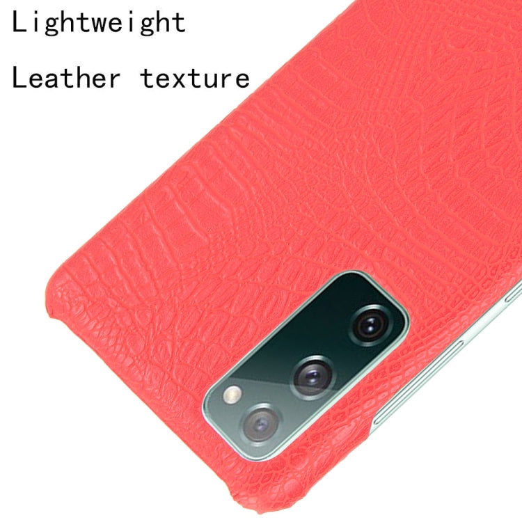 For Samsung Galaxy S20 FE Shockproof Crocodile Texture PC + PU Case(Red) - Galaxy S20 FE Cases by NILLKIN | Online Shopping UK | buy2fix