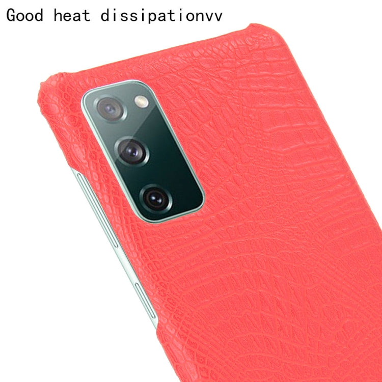 For Samsung Galaxy S20 FE Shockproof Crocodile Texture PC + PU Case(Red) - Galaxy S20 FE Cases by NILLKIN | Online Shopping UK | buy2fix