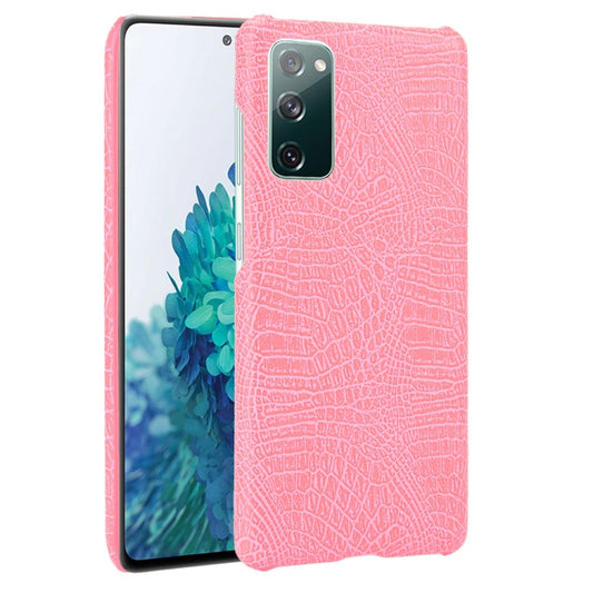 For Samsung Galaxy S20 FE Shockproof Crocodile Texture PC + PU Case(Pink) - Galaxy S20 FE Cases by NILLKIN | Online Shopping UK | buy2fix