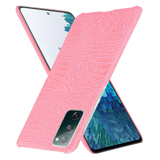 For Samsung Galaxy S20 FE Shockproof Crocodile Texture PC + PU Case(Pink) - Galaxy S20 FE Cases by NILLKIN | Online Shopping UK | buy2fix
