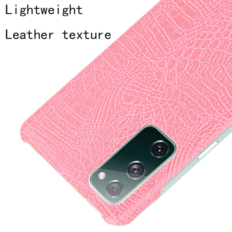 For Samsung Galaxy S20 FE Shockproof Crocodile Texture PC + PU Case(Pink) - Galaxy S20 FE Cases by NILLKIN | Online Shopping UK | buy2fix