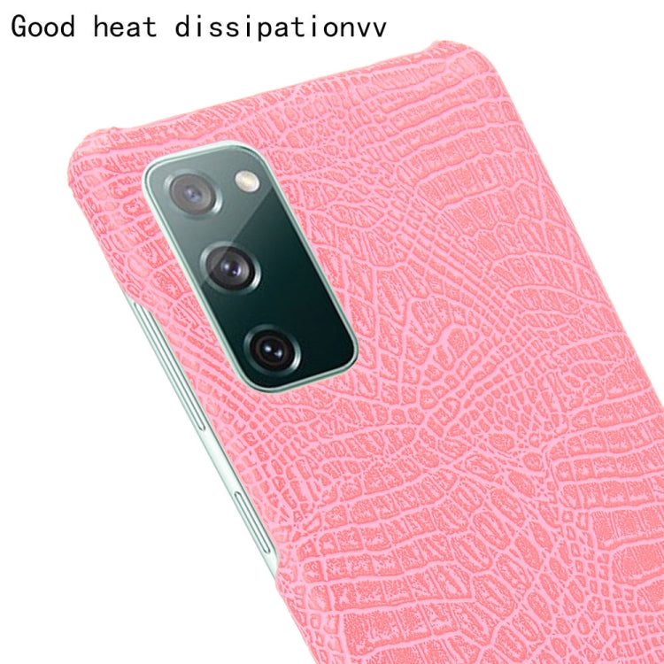 For Samsung Galaxy S20 FE Shockproof Crocodile Texture PC + PU Case(Pink) - Galaxy S20 FE Cases by NILLKIN | Online Shopping UK | buy2fix