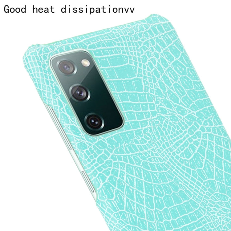 For Samsung Galaxy S20 FE Shockproof Crocodile Texture PC + PU Case(Light Green) - Galaxy S20 FE Cases by NILLKIN | Online Shopping UK | buy2fix