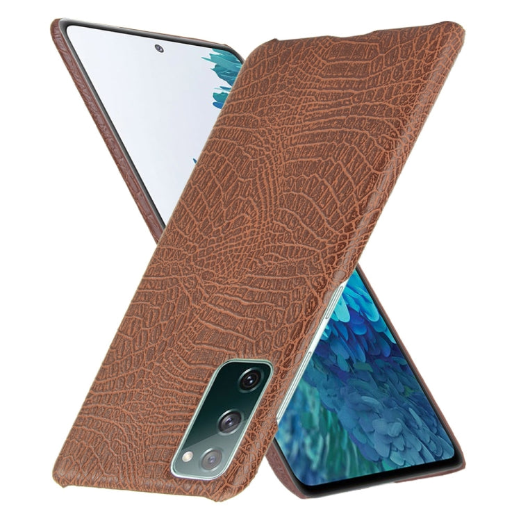 For Samsung Galaxy S20 FE Shockproof Crocodile Texture PC + PU Case(Brown) - Galaxy S20 FE Cases by NILLKIN | Online Shopping UK | buy2fix