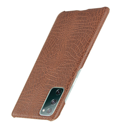 For Samsung Galaxy S20 FE Shockproof Crocodile Texture PC + PU Case(Brown) - Galaxy S20 FE Cases by NILLKIN | Online Shopping UK | buy2fix