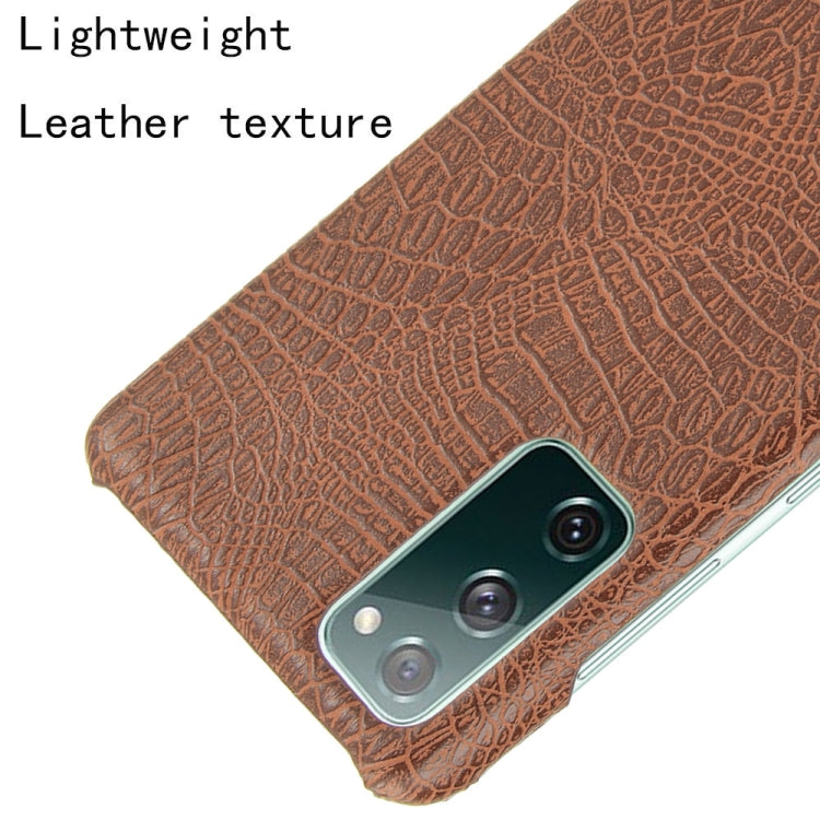 For Samsung Galaxy S20 FE Shockproof Crocodile Texture PC + PU Case(Brown) - Galaxy S20 FE Cases by NILLKIN | Online Shopping UK | buy2fix